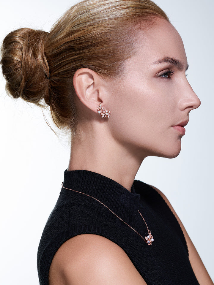 Boucles d'oreilles en perles d'eau douce de première qualité WE01035 | PLUME