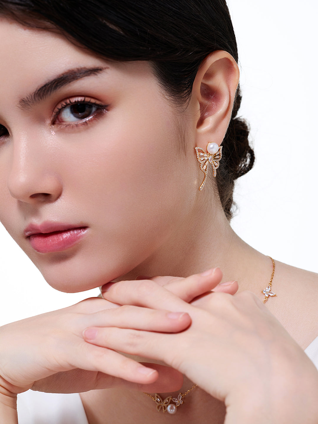 Top Grade Freshwater Pearl Earrings WE01037 | BUTTERFLY