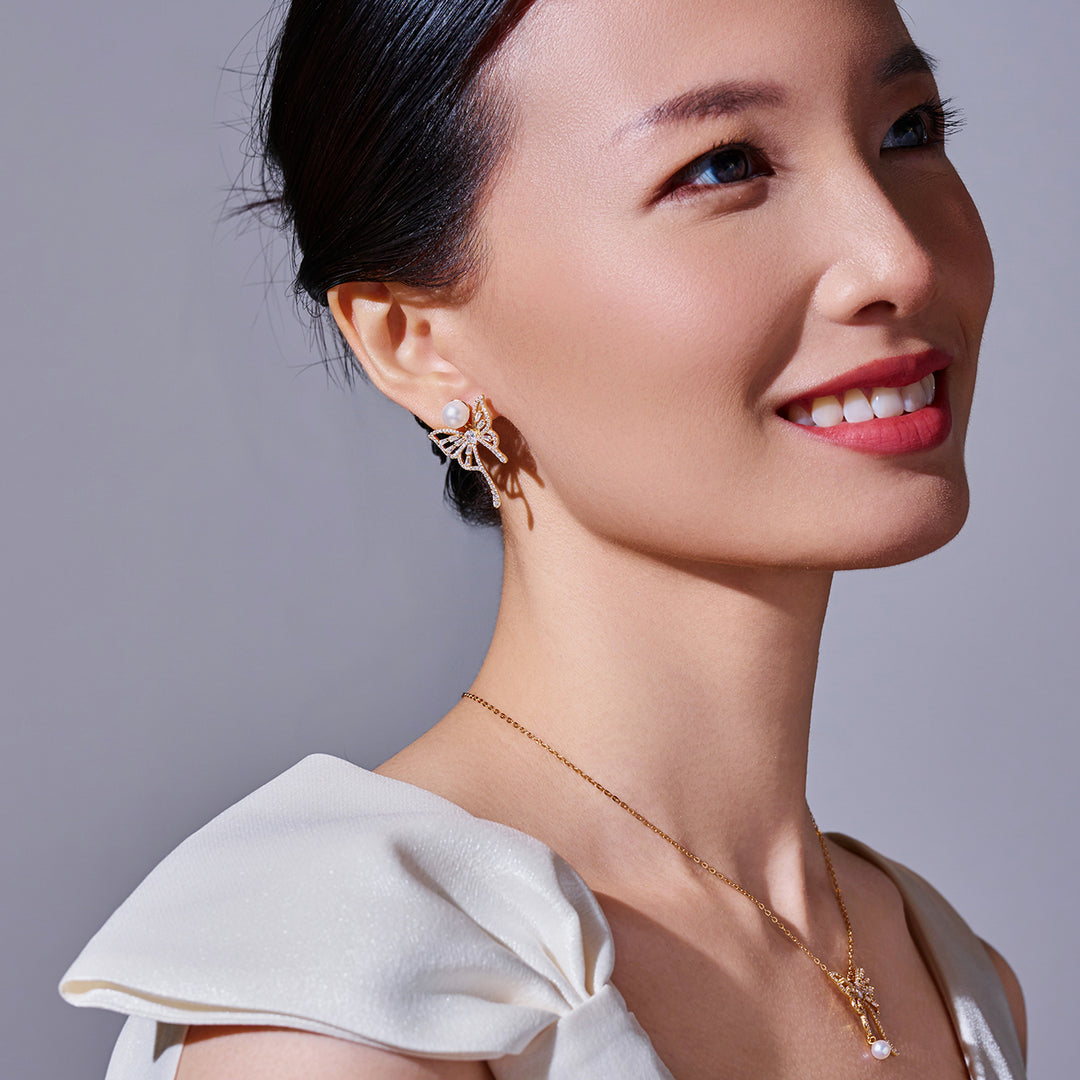 Top Grade Freshwater Pearl Earrings WE01037 | BUTTERFLY