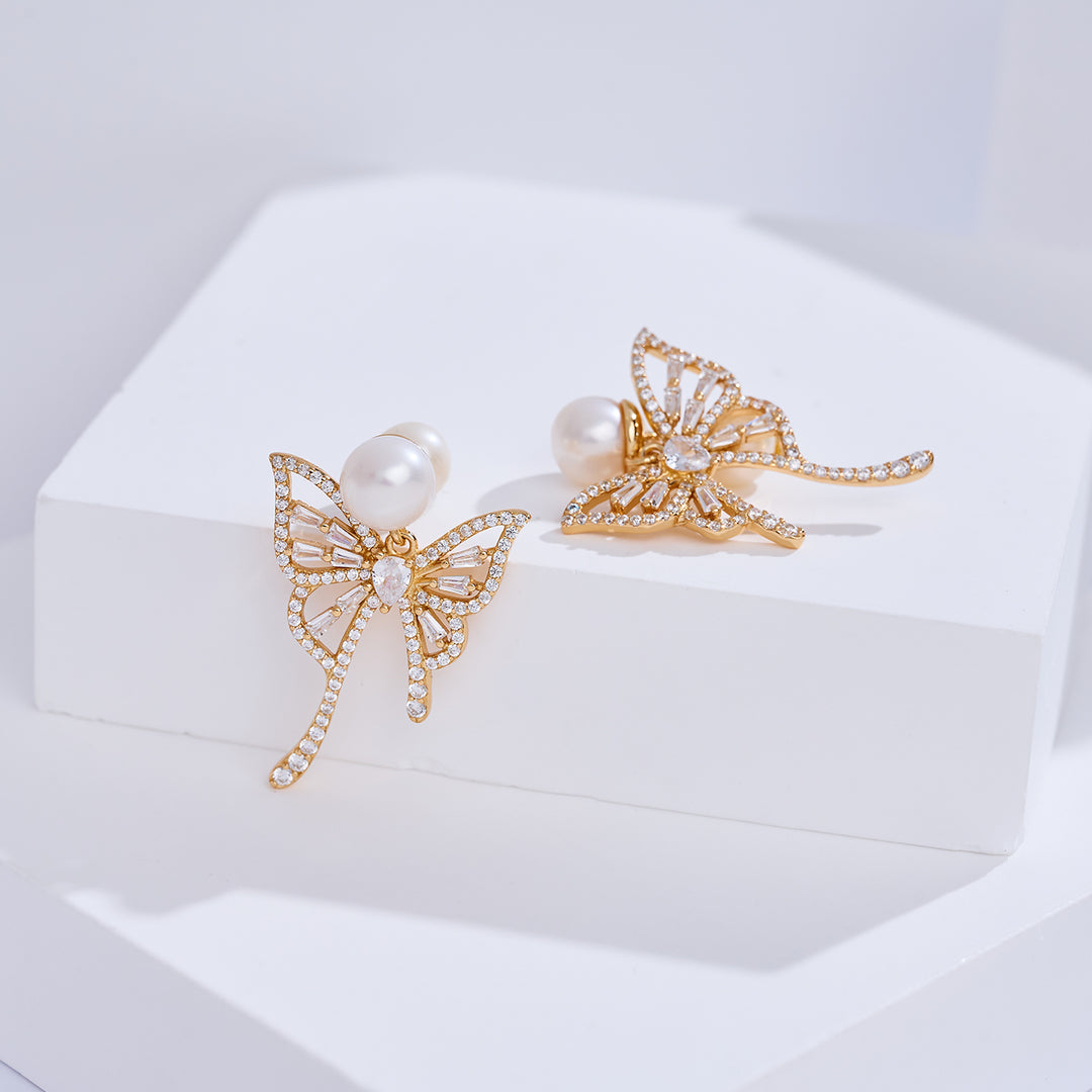 Top Grade Freshwater Pearl Earrings WE01037 | BUTTERFLY