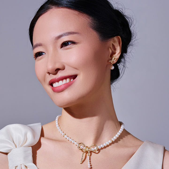 Orecchini con Perle d'Acqua Dolce di Prima Qualità WE01038 | RIBBON