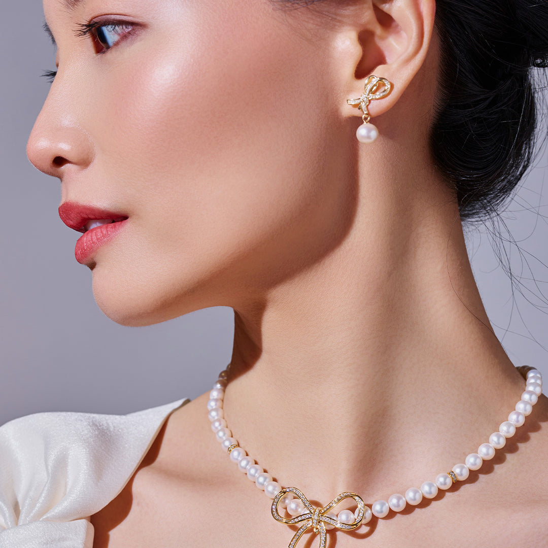 Orecchini con Perle d'Acqua Dolce di Prima Qualità WE01038 | RIBBON