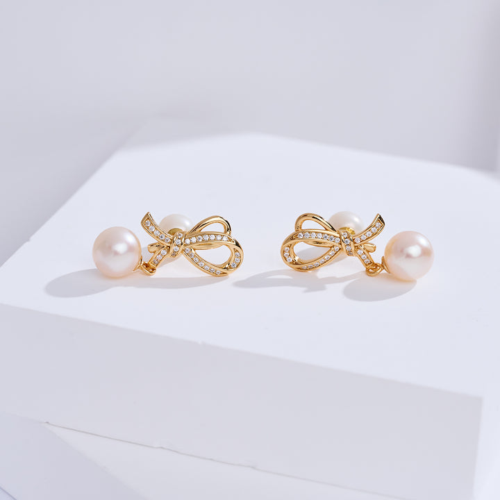 Ohrstecker mit Süßwasserperlen in Spitzenqualität WE01038 | RIBBON