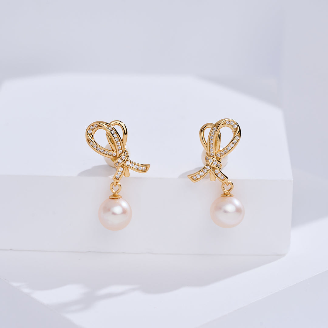 Ohrstecker mit Süßwasserperlen in Spitzenqualität WE01038 | RIBBON