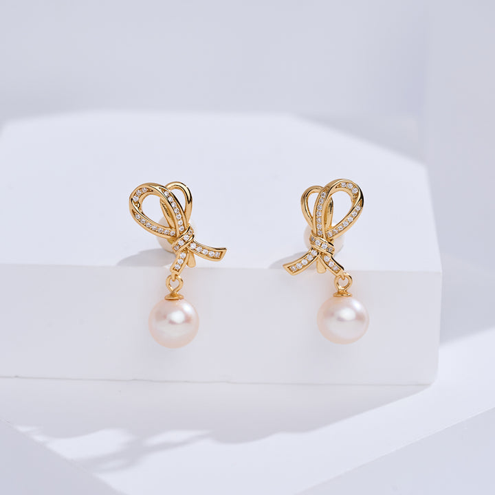 Ohrstecker mit Süßwasserperlen in Spitzenqualität WE01038 | RIBBON