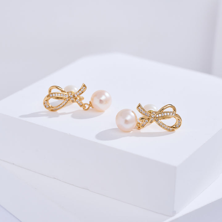 Ohrstecker mit Süßwasserperlen in Spitzenqualität WE01038 | RIBBON