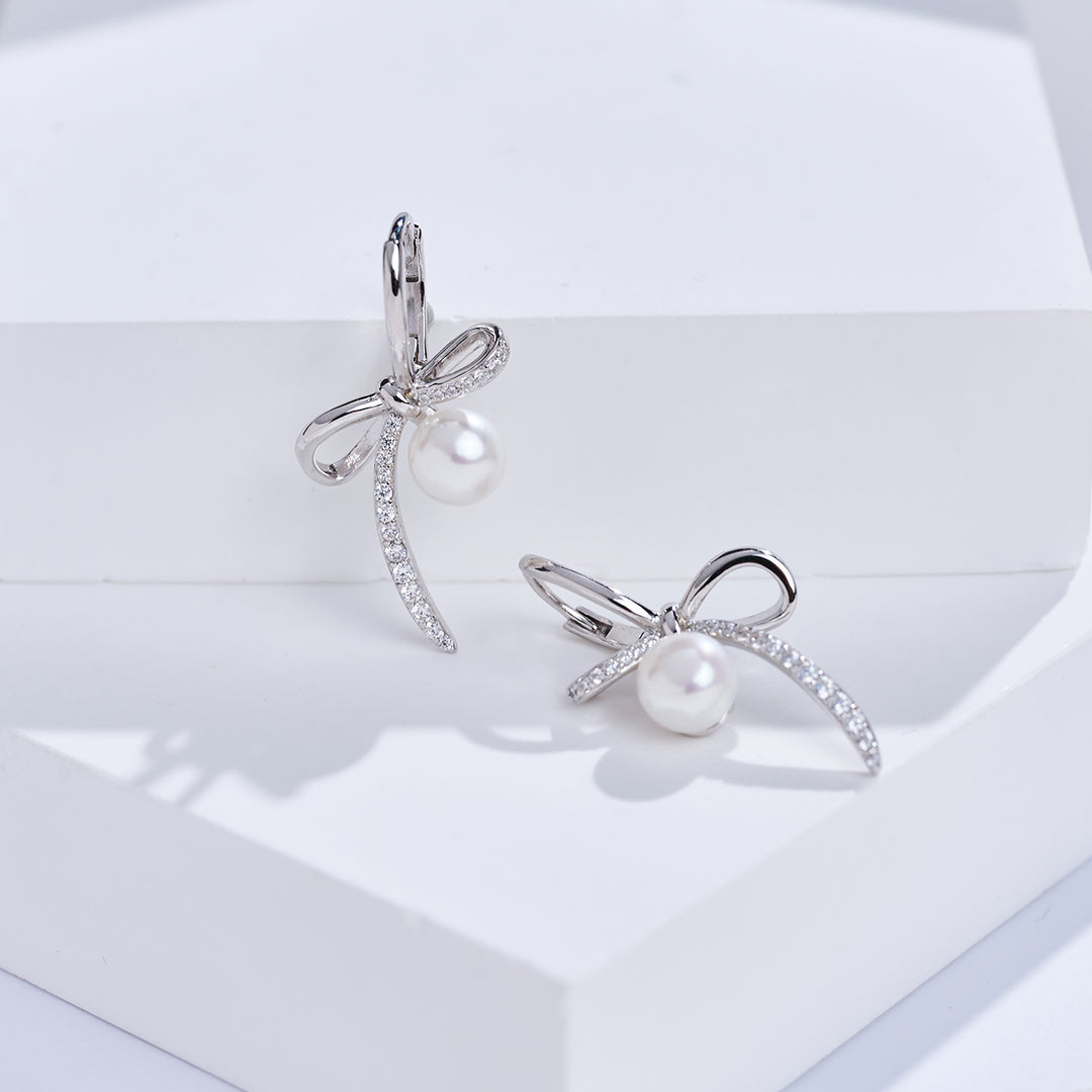 أقراط لؤلؤ مياه عذبة عالية الجودة WE01041 | شريط