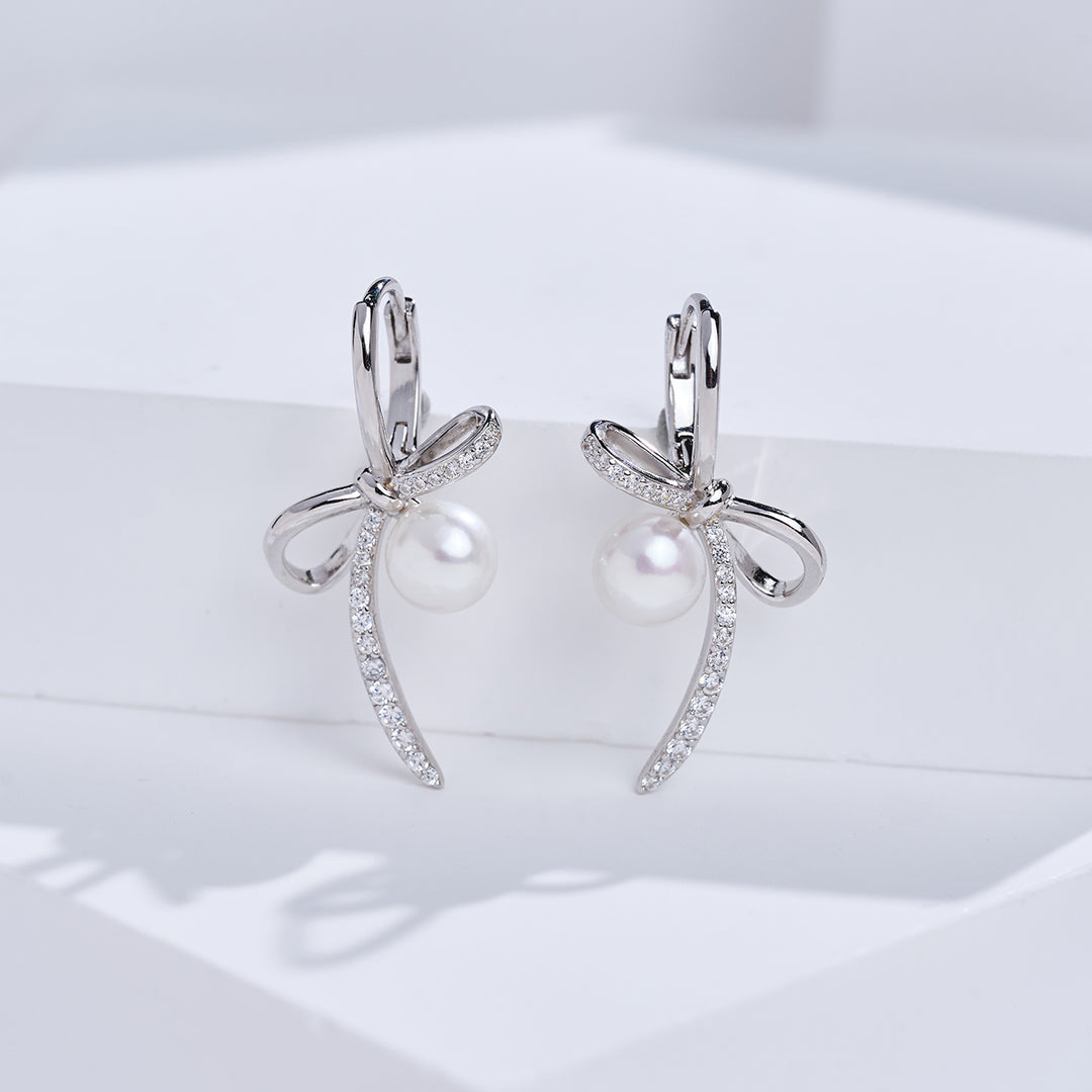 أقراط لؤلؤ مياه عذبة عالية الجودة WE01041 | شريط