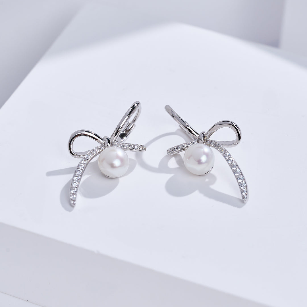 أقراط لؤلؤ مياه عذبة عالية الجودة WE01041 | شريط