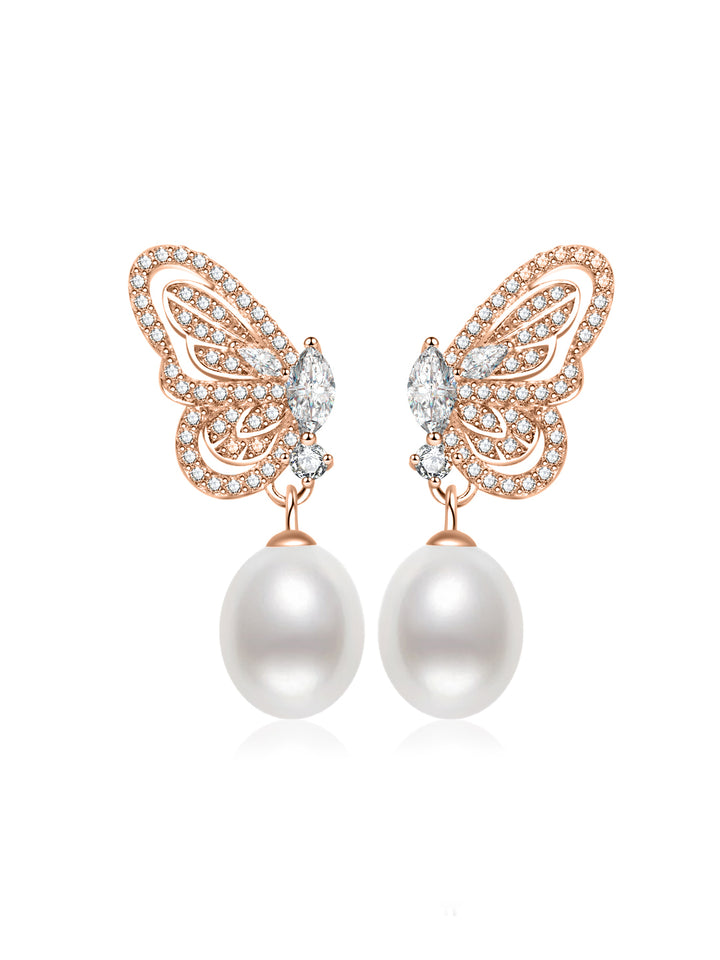 Top Grade Freshwater Pearl Earrings WE01044 | BUTTERFLY