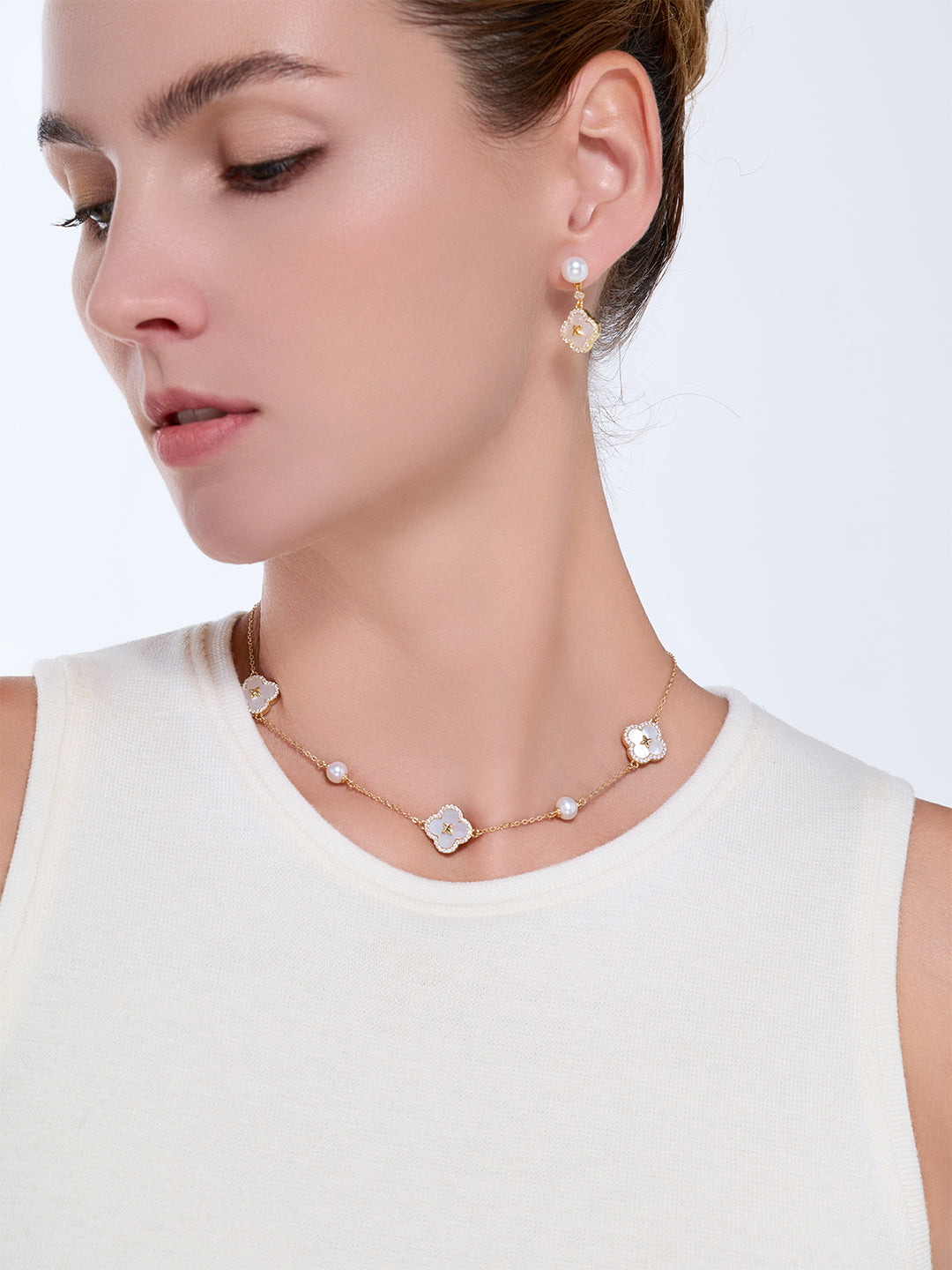 Rantai Leher Mutiara Air Tawar Top Lustre WN00946 | PERANAKAN
