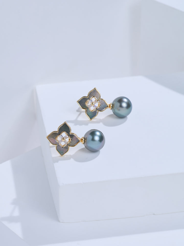 Top Lustre Tahitian Pearl Earrings WE01085 | PERANAKAN