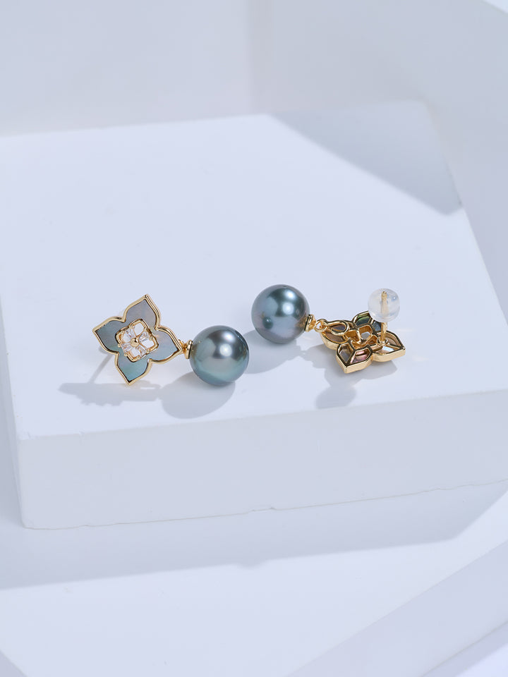 Top Lustre Tahitian Pearl Earrings WE01086 | PERANAKAN