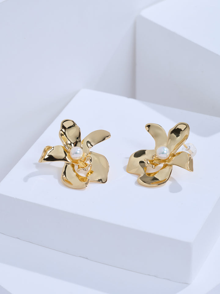 Pendientes de perlas de agua dulce de máxima calidad WE01089 | ORCHID