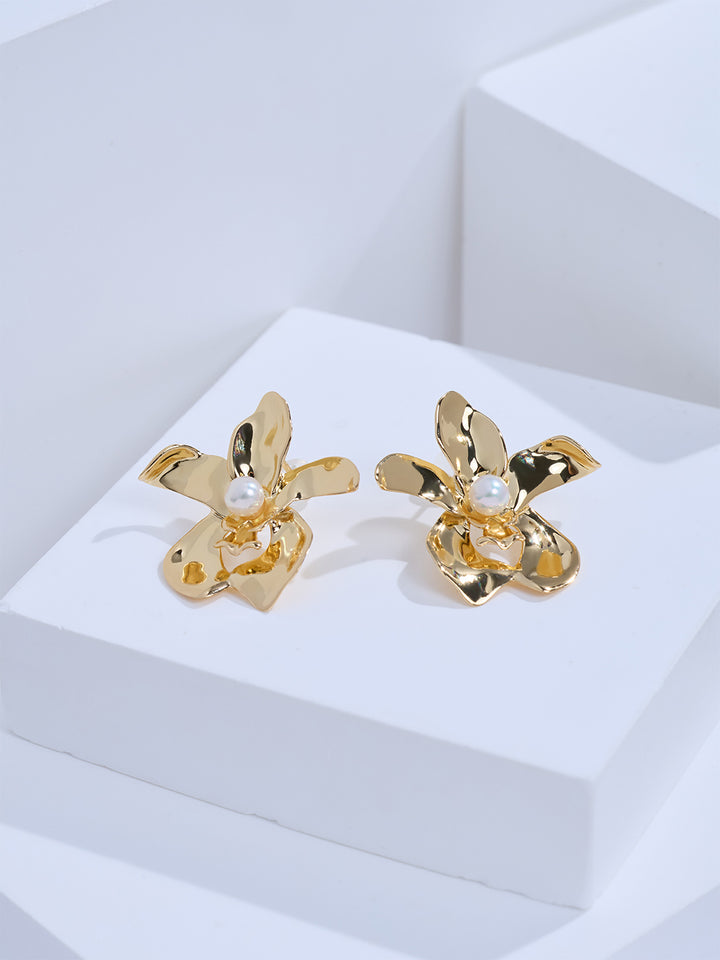 Pendientes de perlas de agua dulce de máxima calidad WE01089 | ORCHID