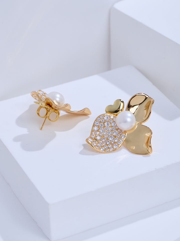 Pendientes de perlas de agua dulce de máxima calidad WE01092 | ORCHID