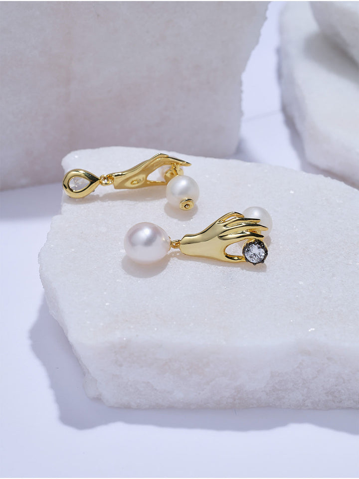 Pendientes de perlas de agua dulce de calidad superior WE01099| GALLERY