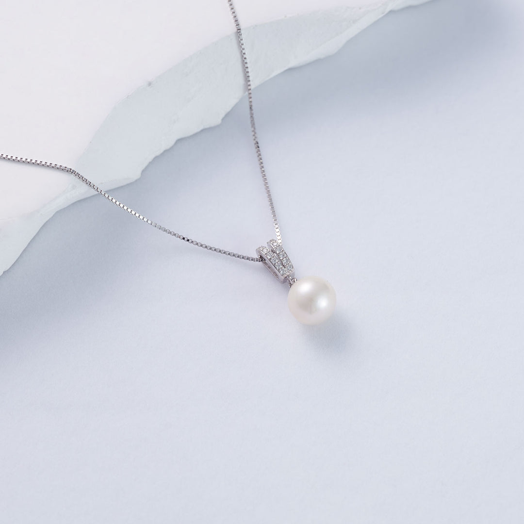 Elegante collar de perlas de agua dulce WN00053