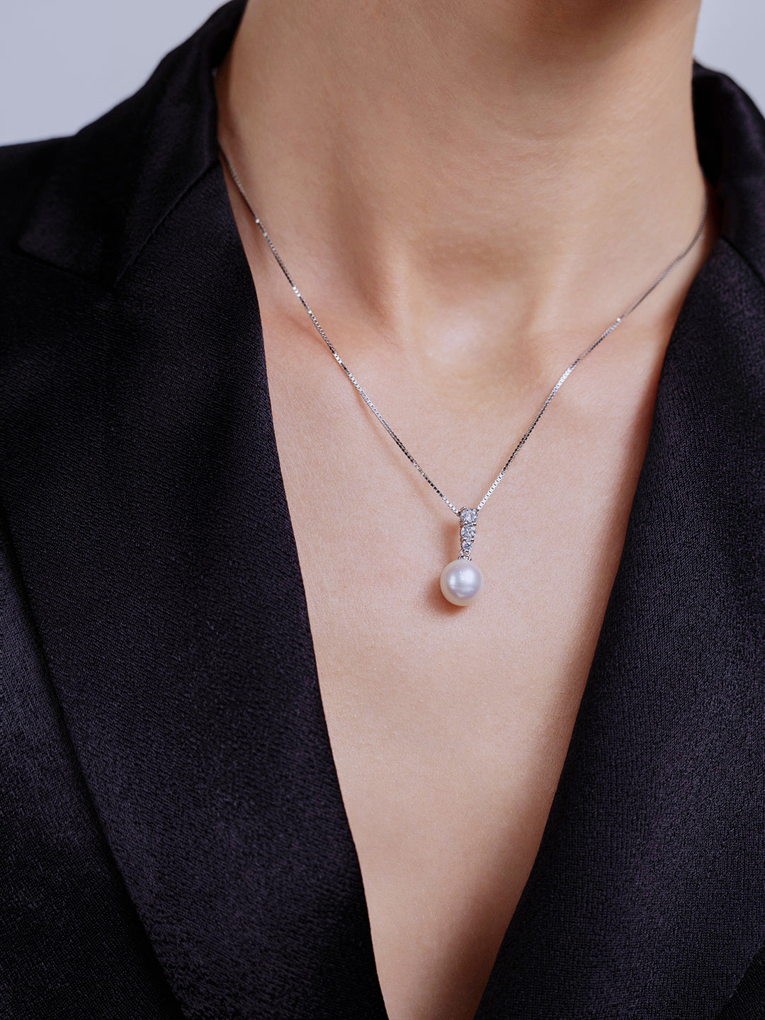 Collar de perlas de agua dulce con brillo superior WN00064