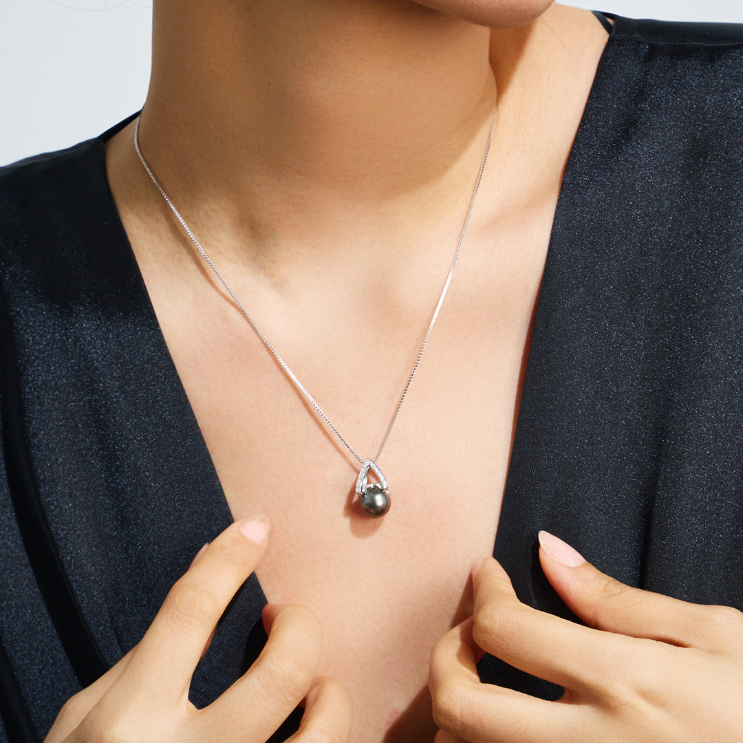 Elegant Saltwater Tahitian Pearl Set WS00007 - PEARLY LUSTRE