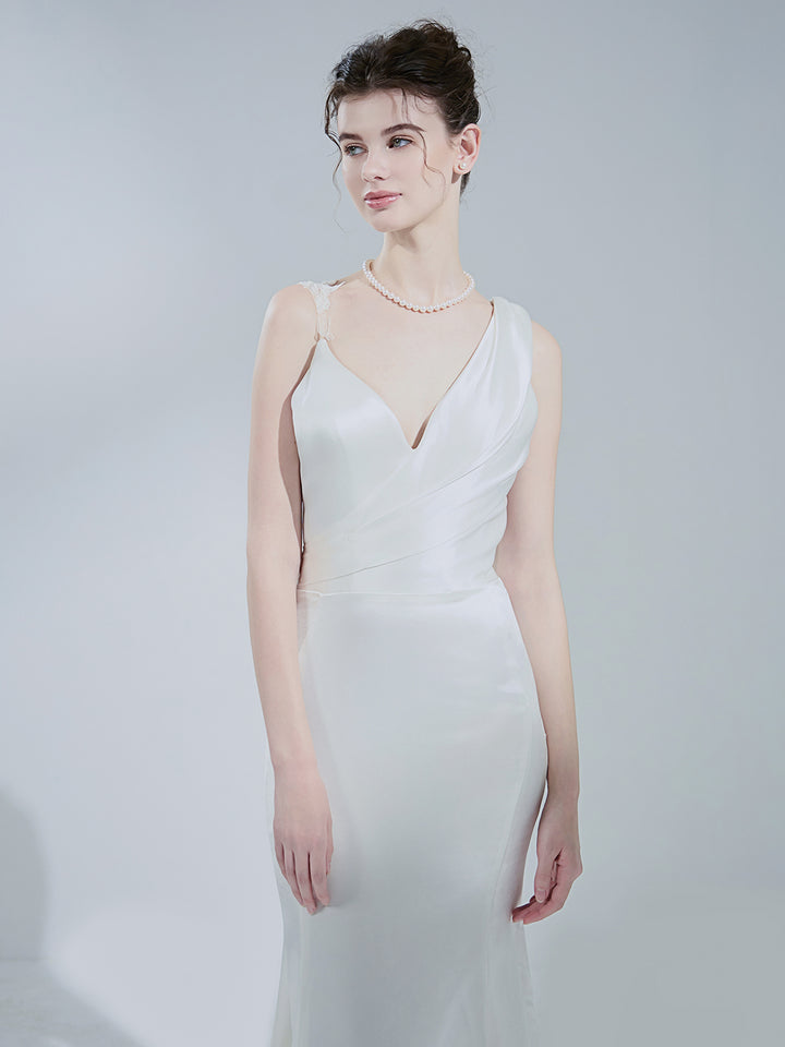 Collar elegante de perlas de agua dulce WN00176
