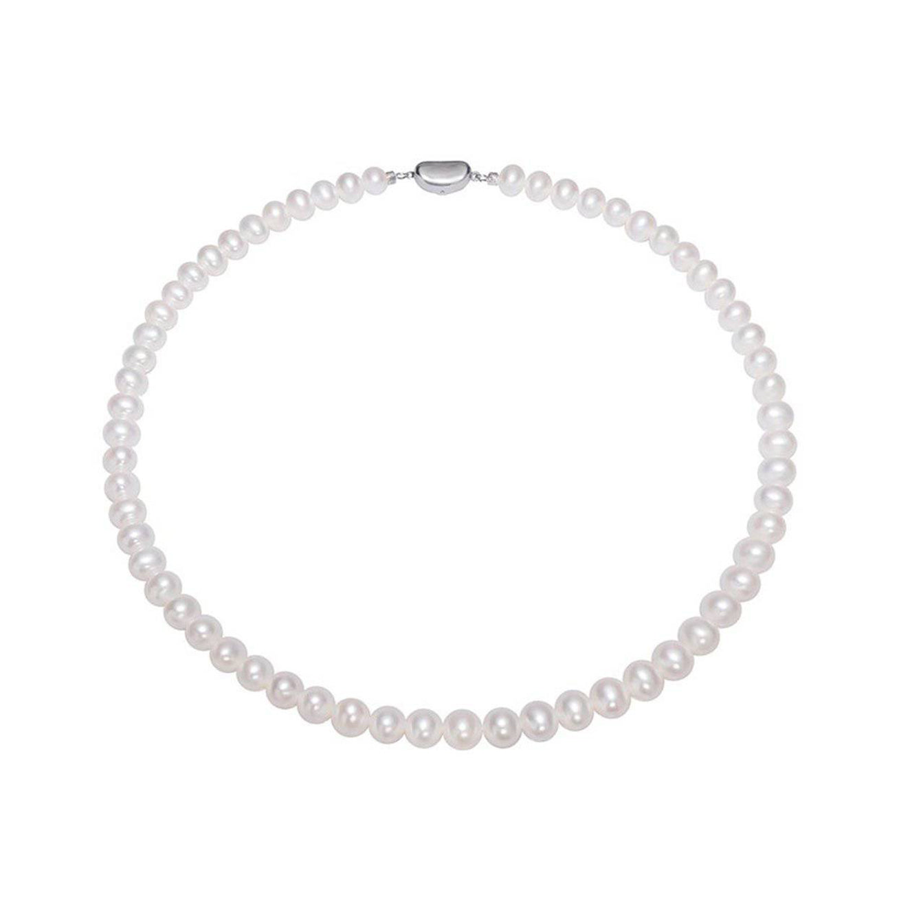 Top Lustre White Freshwater Pearl Necklace WN00192 - PEARLY LUSTRE
