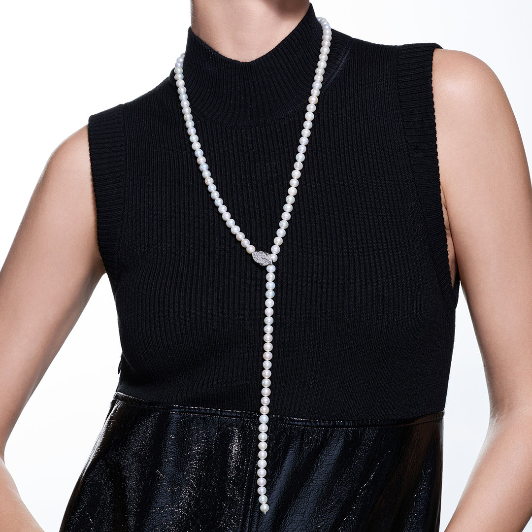 Collier élégant de perles d'eau douce WN00196