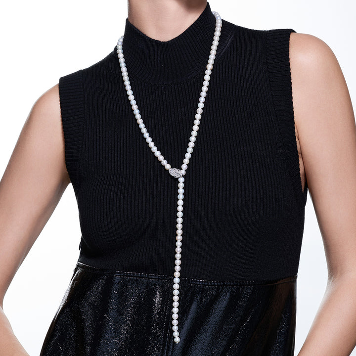 Collier élégant de perles d'eau douce WN00196