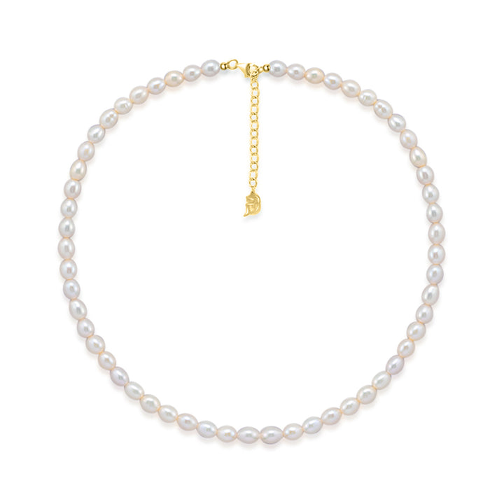 New Yorker Freshwater Rice Pearl Necklace WN00229 - PEARLY LUSTRE