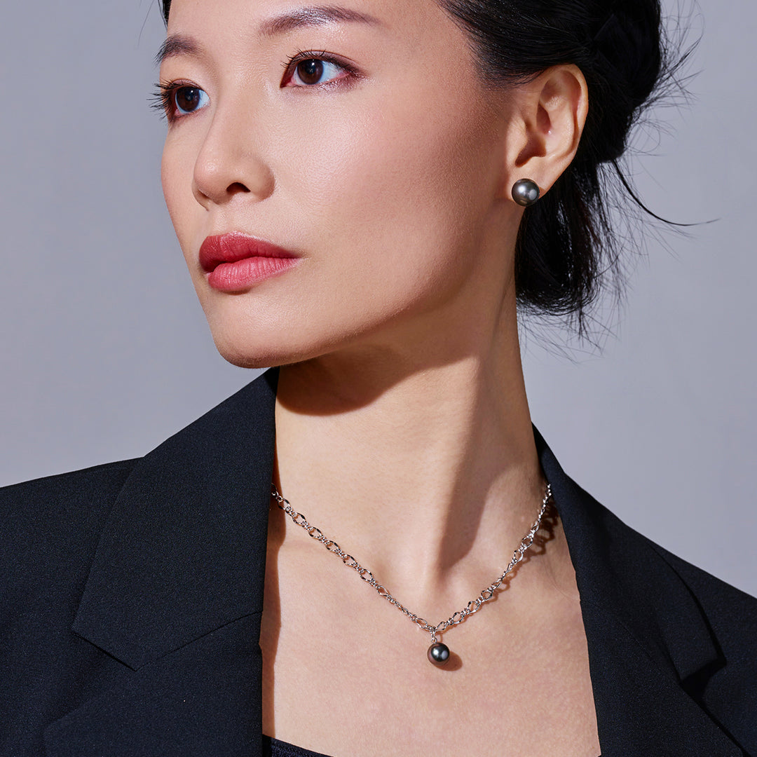 Collier de perles d'eau salée de Tahiti new-yorkais WN00383