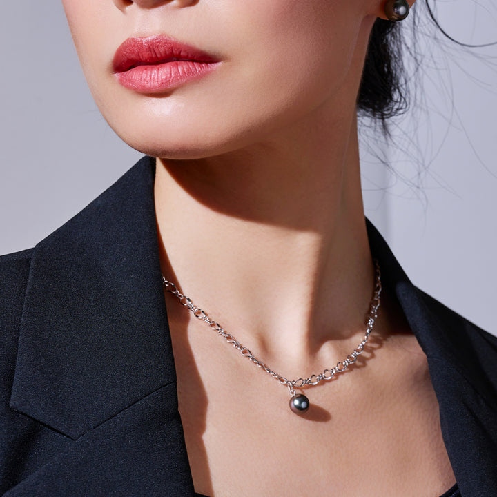 Collier de perles d'eau salée de Tahiti new-yorkais WN00383