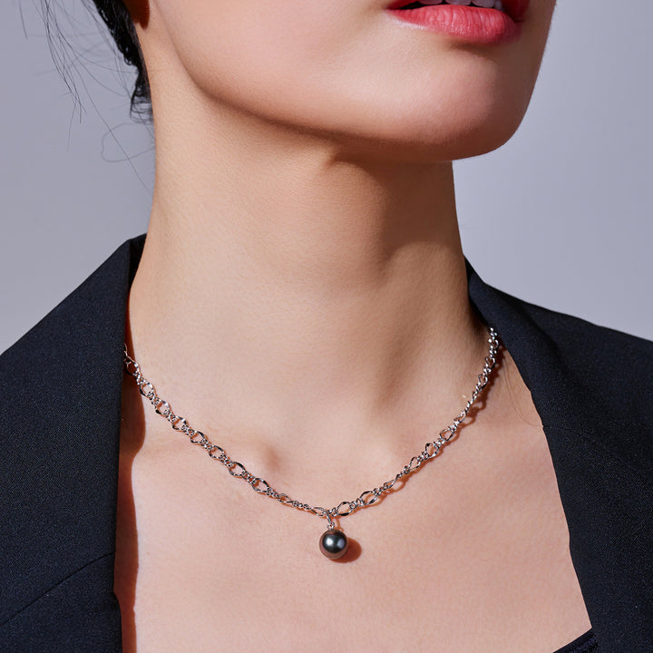 Collier de perles d'eau salée de Tahiti new-yorkais WN00383