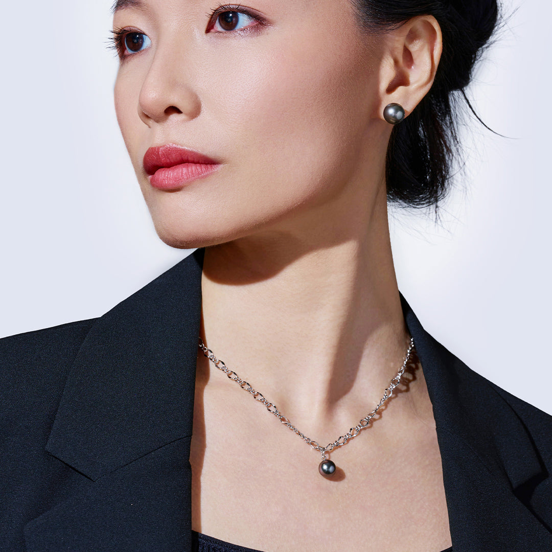 Collana di perle di acqua salata di Tahiti del New Yorker WN00383