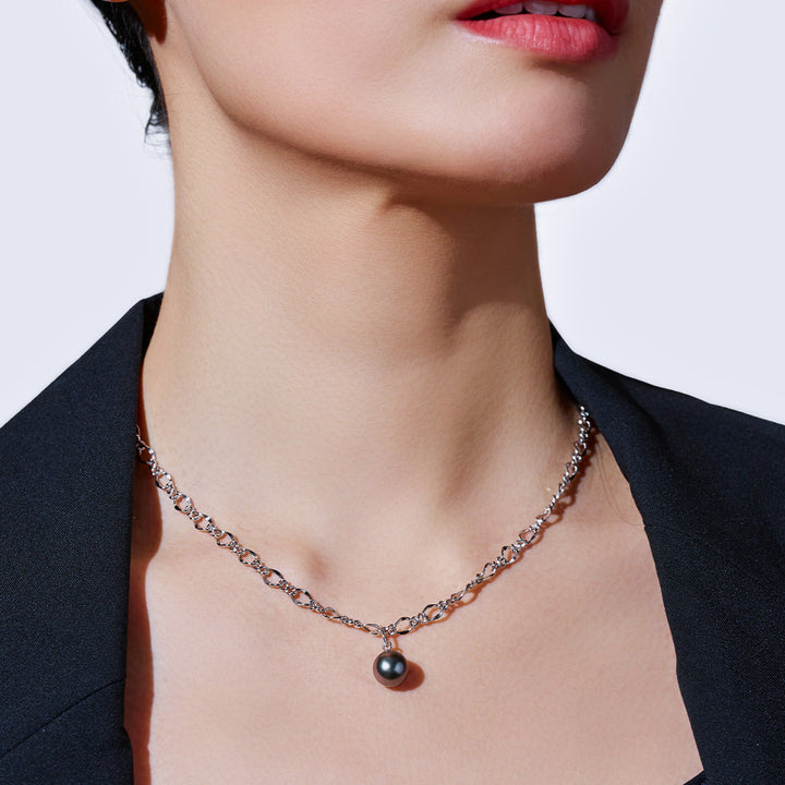 Collana di perle di acqua salata di Tahiti del New Yorker WN00383