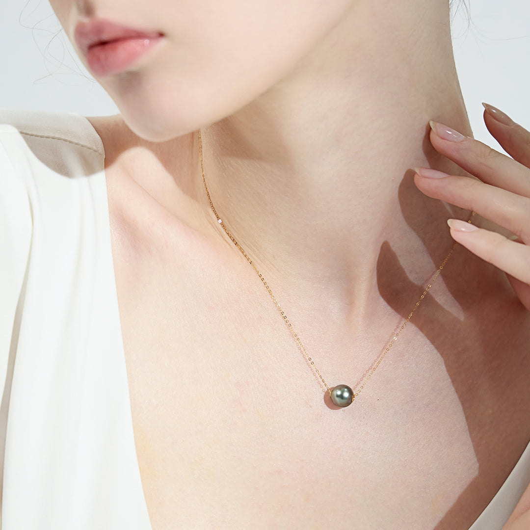 Collar de Perlas de Agua Dulce Intercambiables en Oro Sólido de 18K KN00044 | Posibilidades