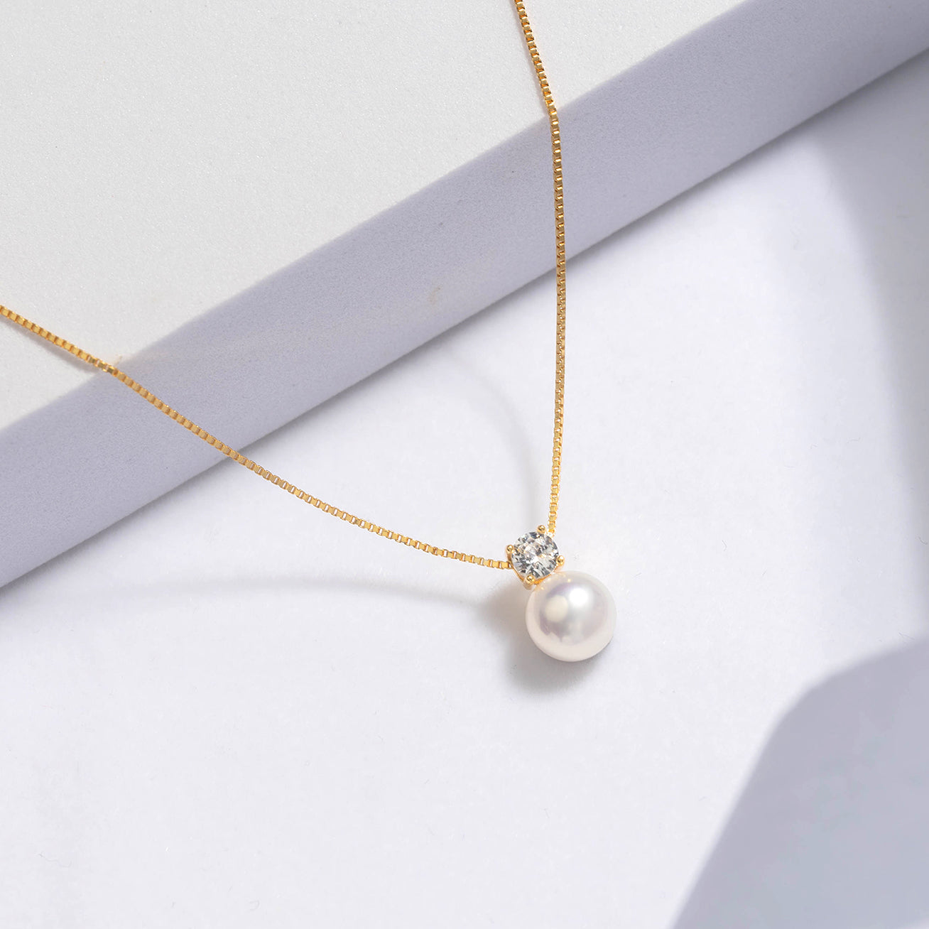 Top Lustre 18K Solid Gold Edison Pearl Necklace KN00262 - PEARLY LUSTRE