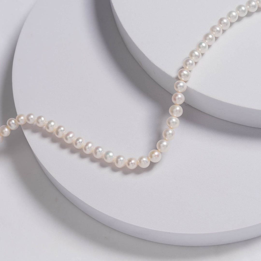 Top Lustre White Freshwater Pearl Necklace WN00486 - PEARLY LUSTRE