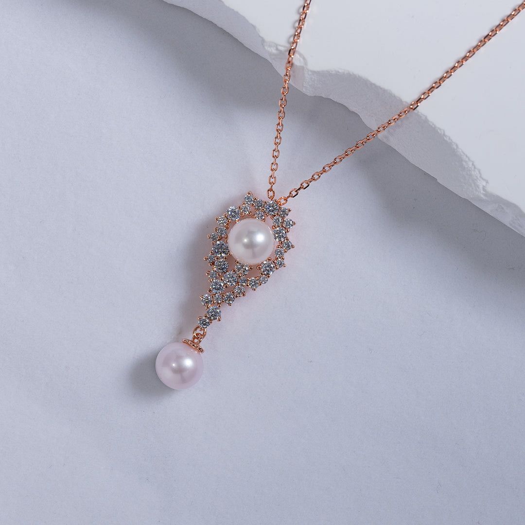 Elegant Pearl Necklace WN00527 | Wedding - PEARLY LUSTRE
