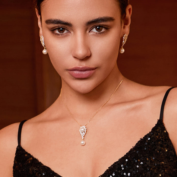 Elegant Pearl Necklace WN00528 | Wedding - PEARLY LUSTRE