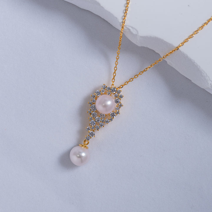 Elegant Pearl Necklace WN00528 | Wedding - PEARLY LUSTRE
