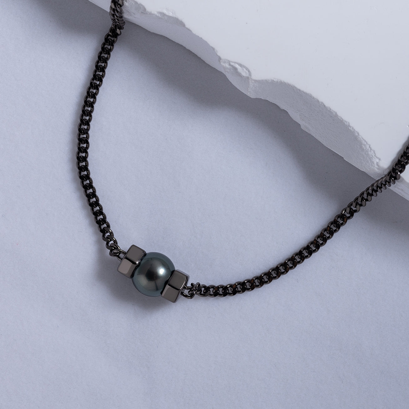 Tahitian Pearl Necklace WN00549 | HEXAGON - PEARLY LUSTRE