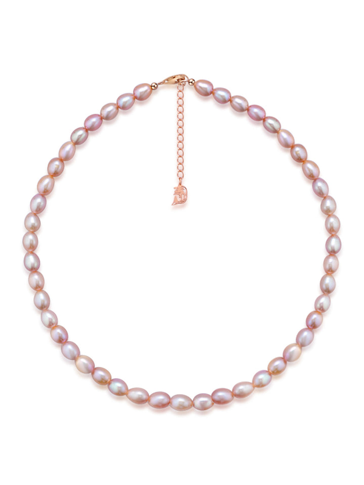 Kalung Mutiara Beras Air Tawar Ungu Elegan WN00541