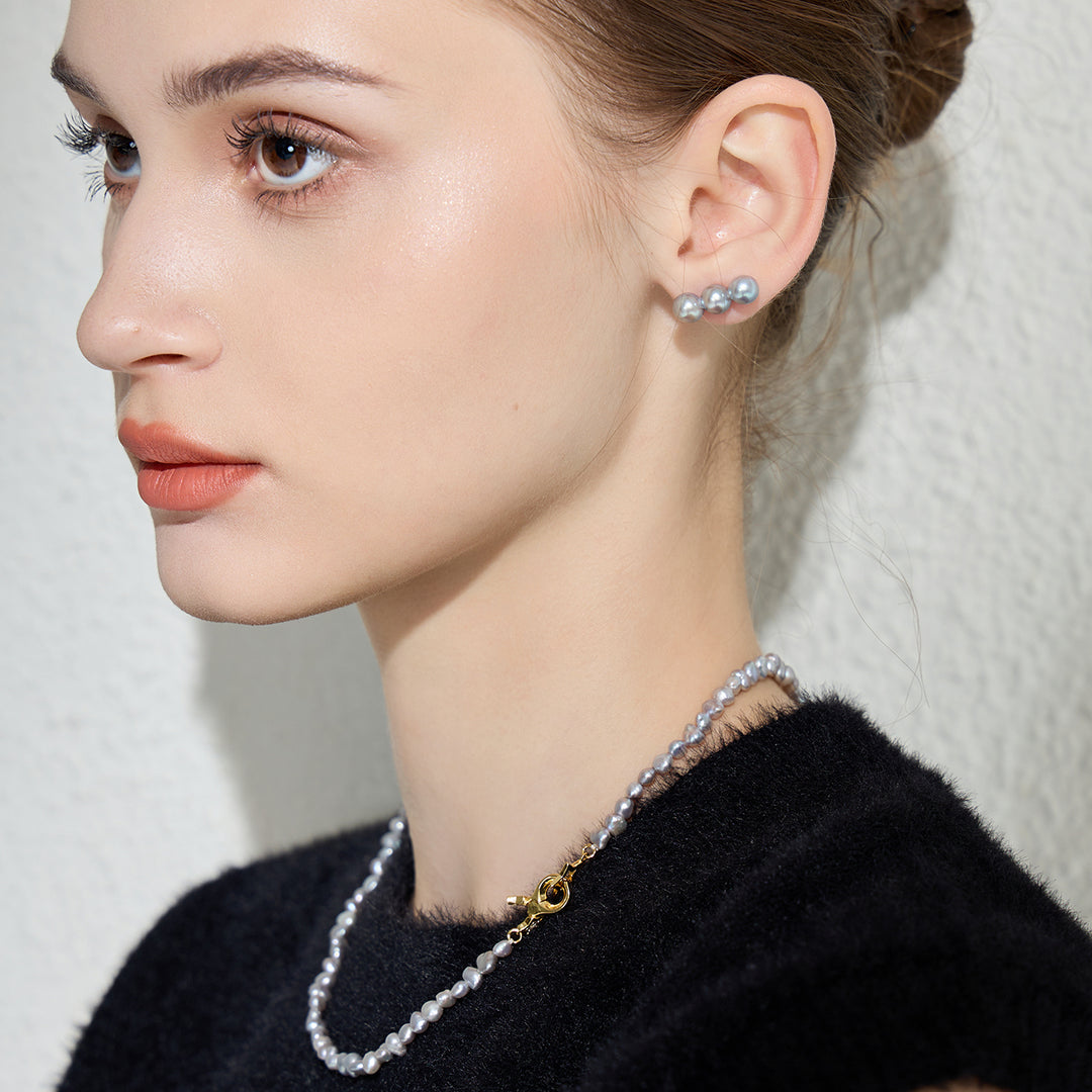 18K Madama Pearl Earrings KE00136 - PEARLY LUSTRE