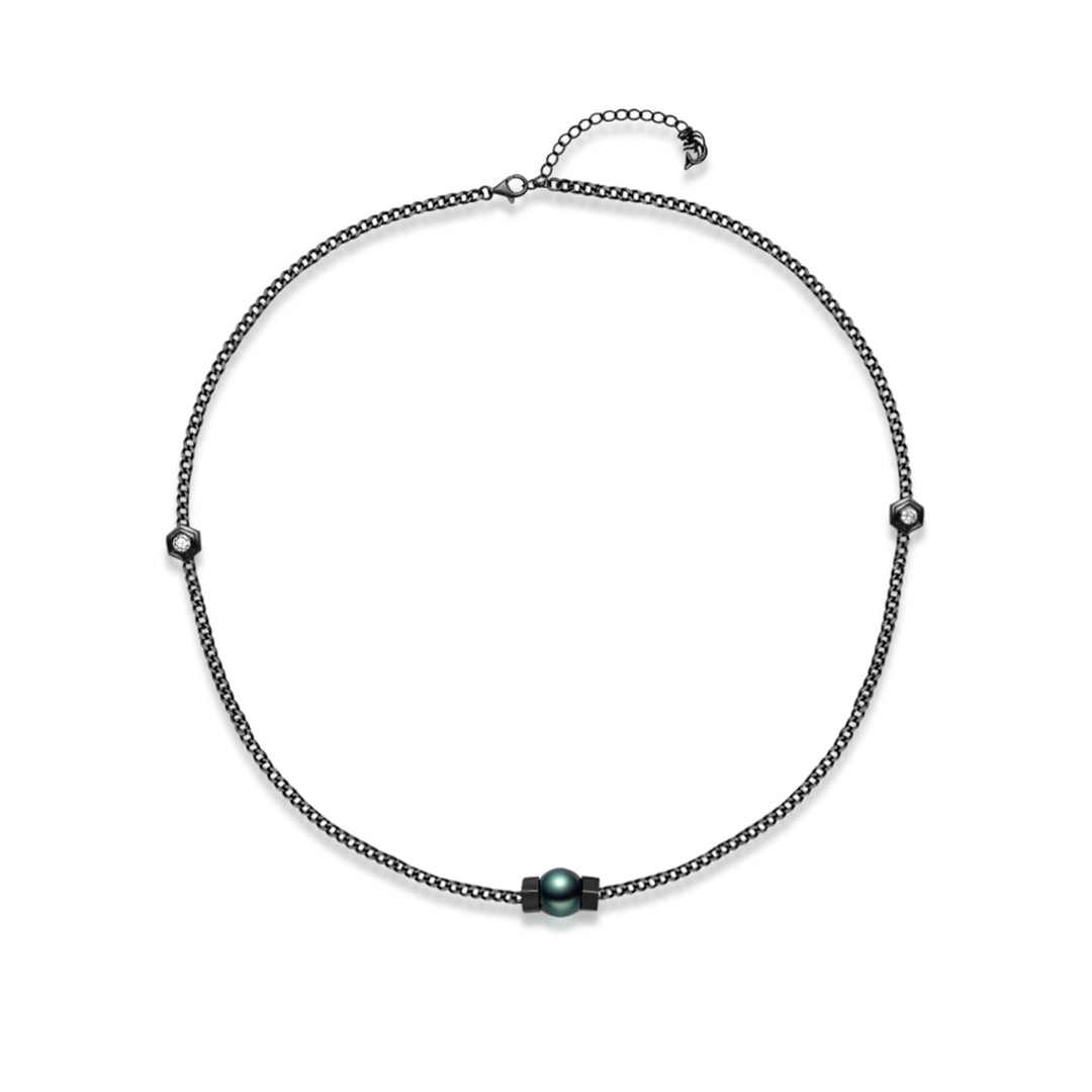 Tahitian Pearl Necklace WN00549 | HEXAGON - PEARLY LUSTRE