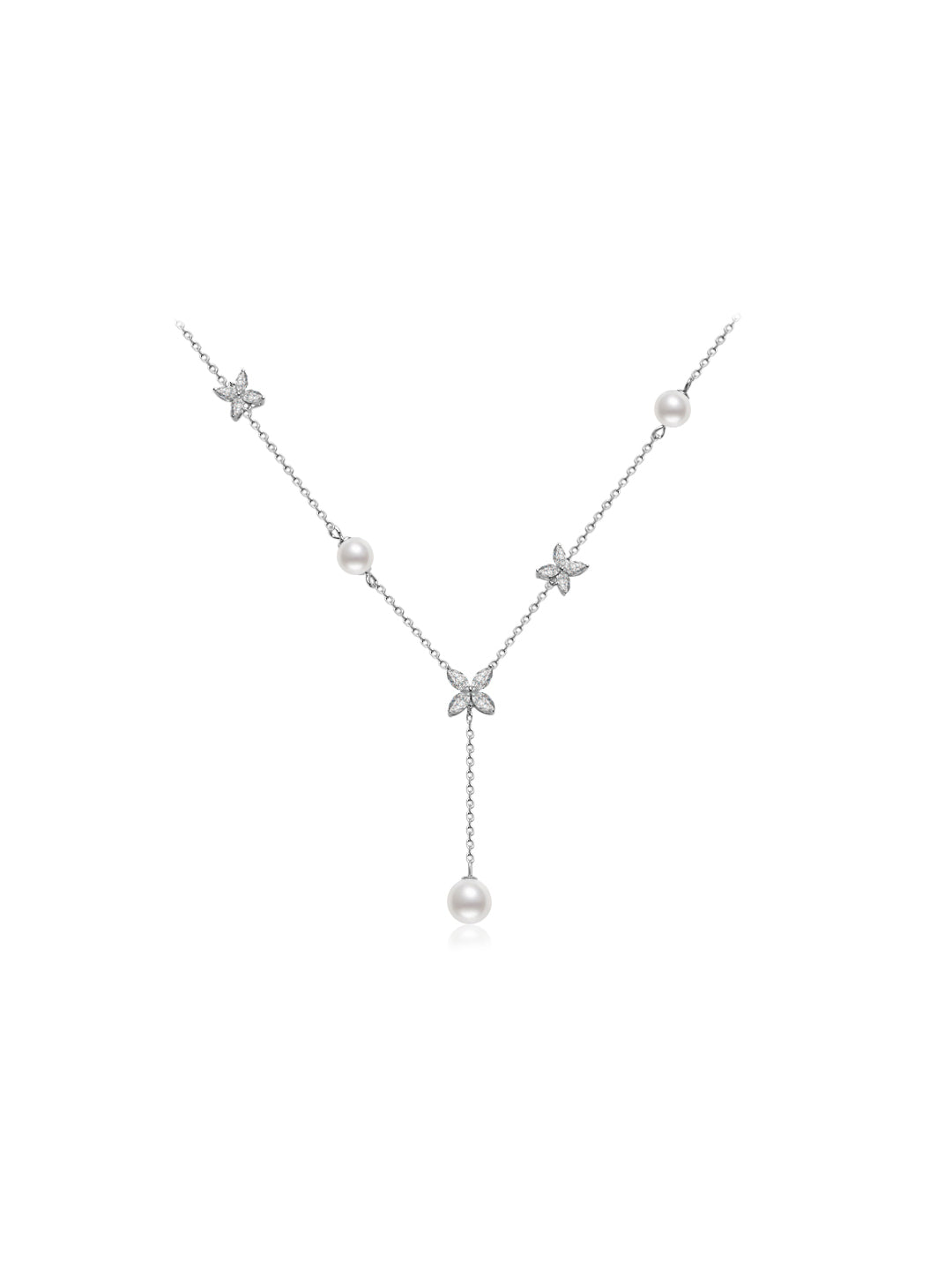 Collier de perles d'eau douce de qualité supérieure WN00560 | FEUILLES CONTINUES