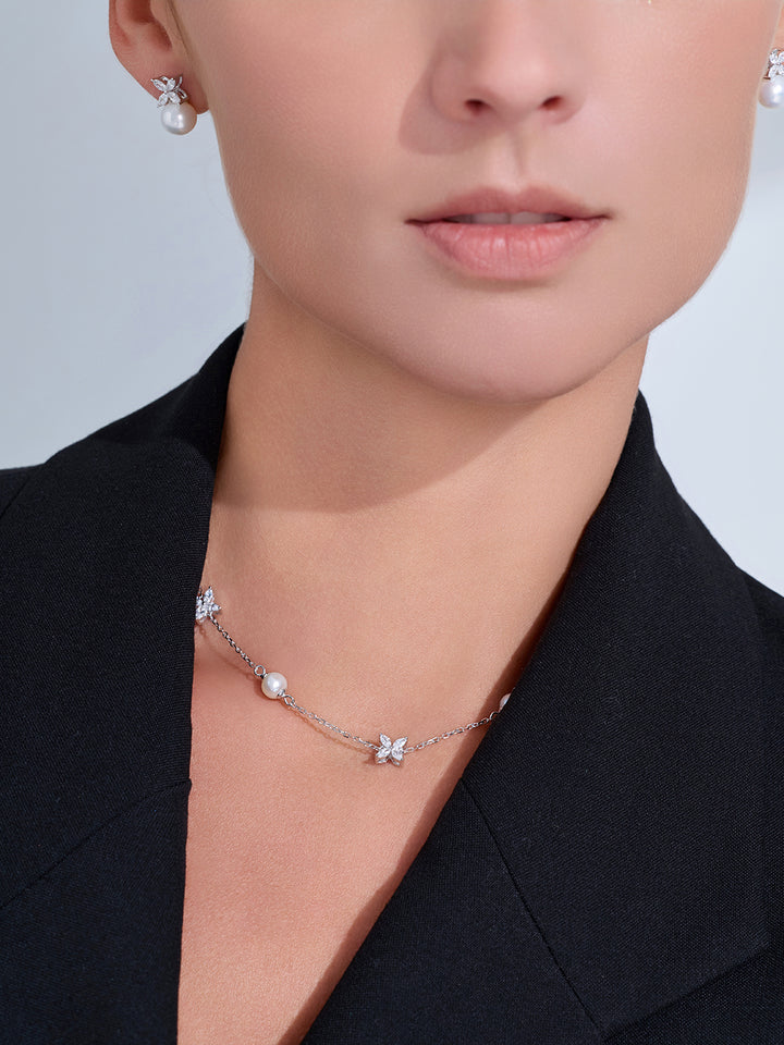 Collar de perlas de agua dulce de primera calidad WN00563 | HOJA ETERNA