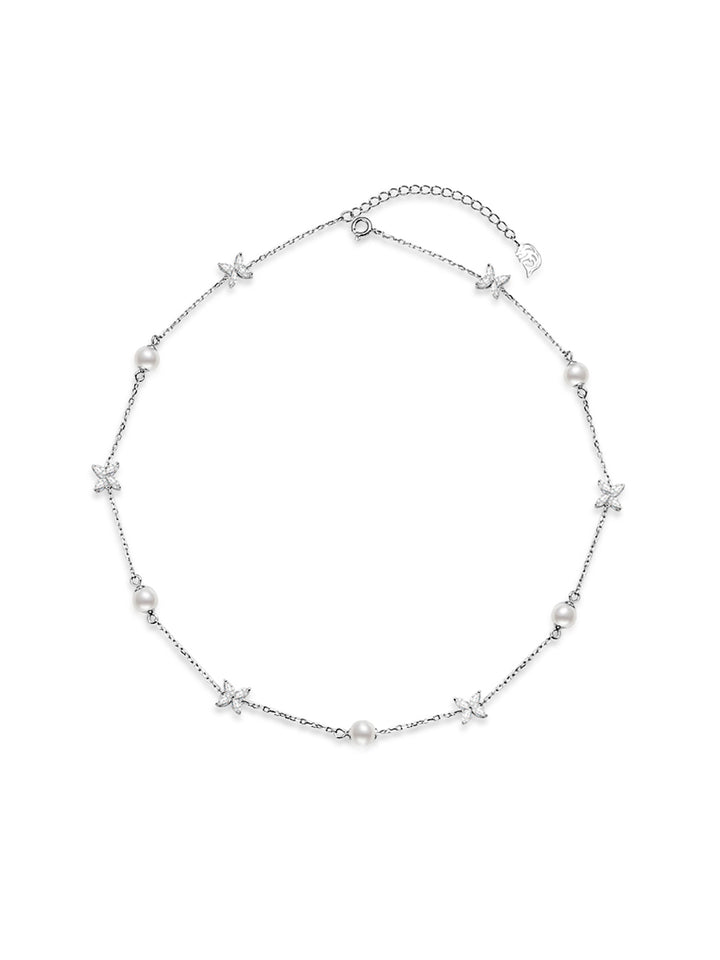 Collar de perlas de agua dulce de primera calidad WN00563 | HOJA ETERNA