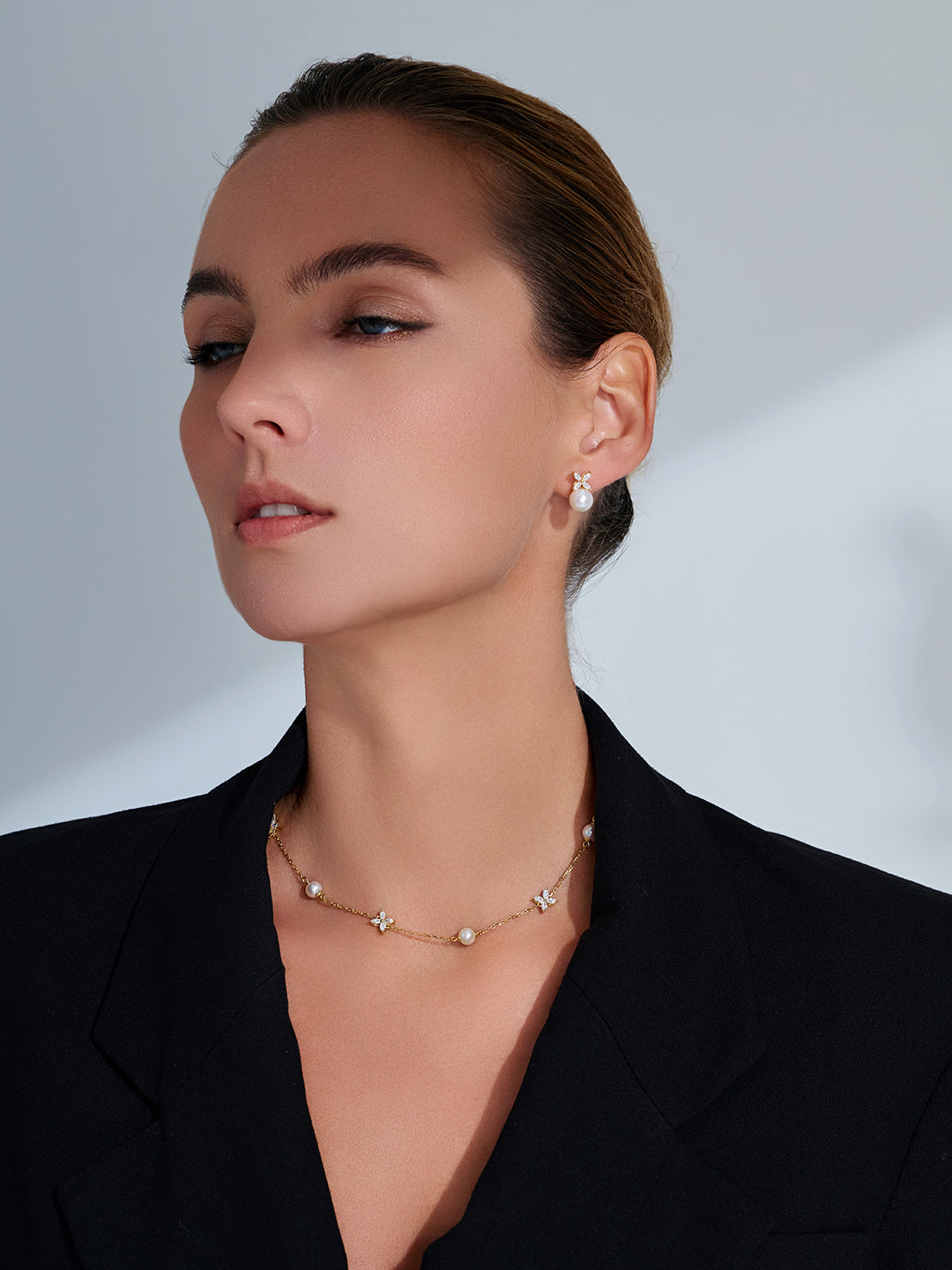 Collar de perlas de agua dulce de primera calidad WN00564 | HOJA ETERNA