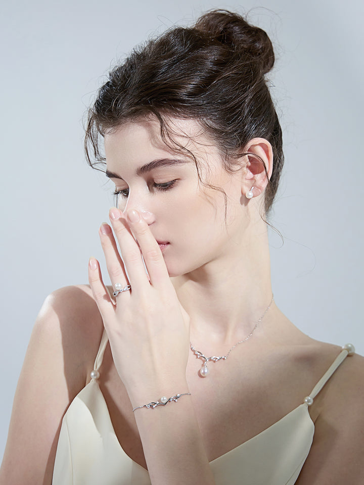 Pulsera de perlas de agua dulce de primera calidad WB00214 | ESTRELLADO
