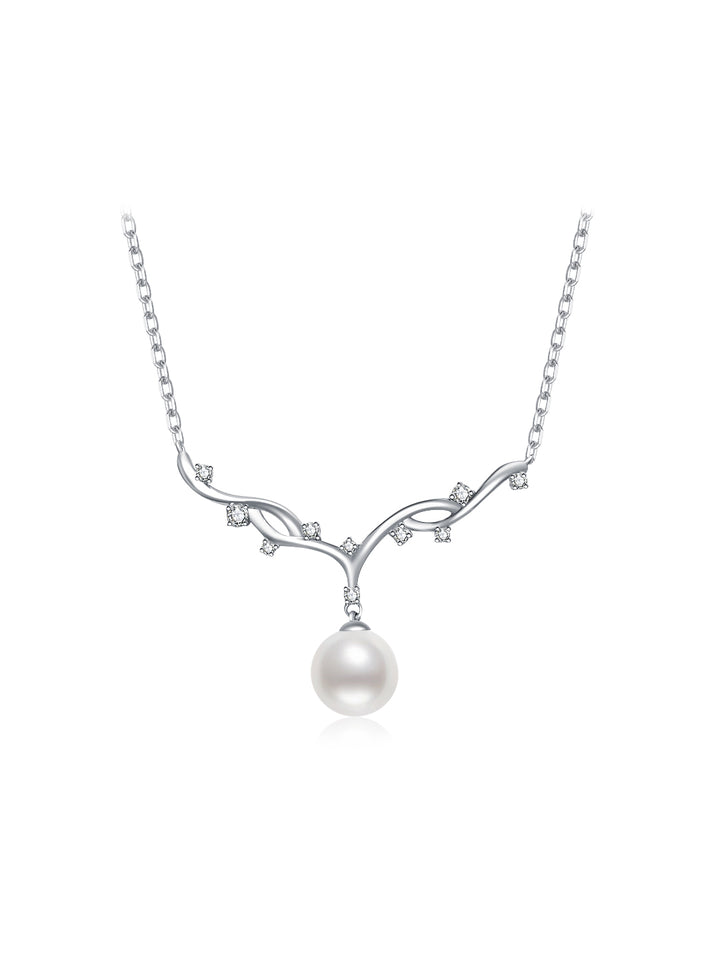 Collar de perlas de agua dulce de primera calidad WN00577 | ESTRELLADO